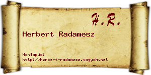 Herbert Radamesz névjegykártya
